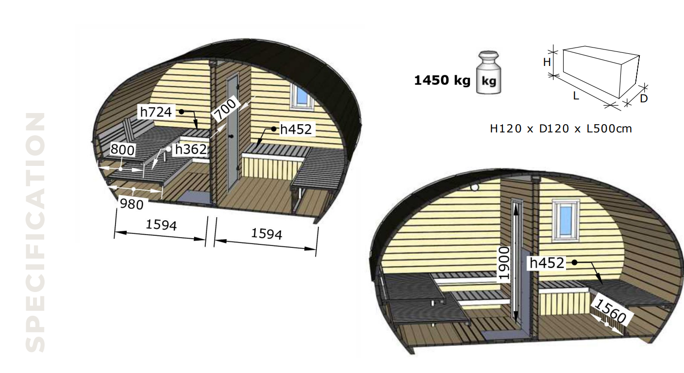 Reykjavík 2-Room Large Outdoor Sauna - Beyond outdoor living