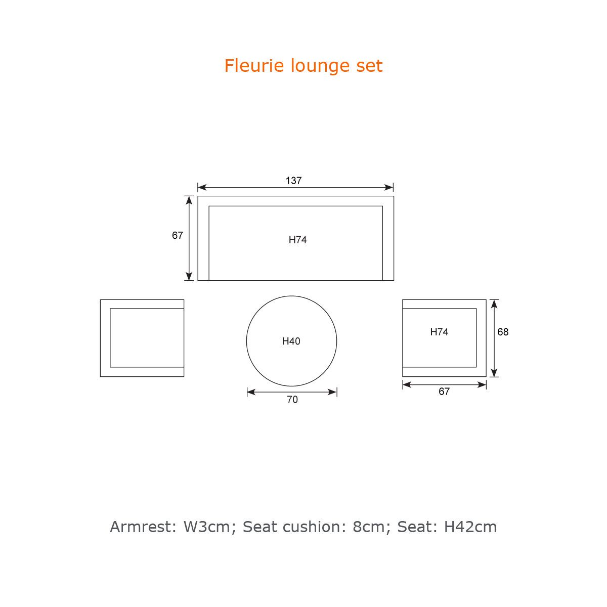 Garden Impressions - Fleurie Lounge Set 4-pcs - Beyond outdoor living