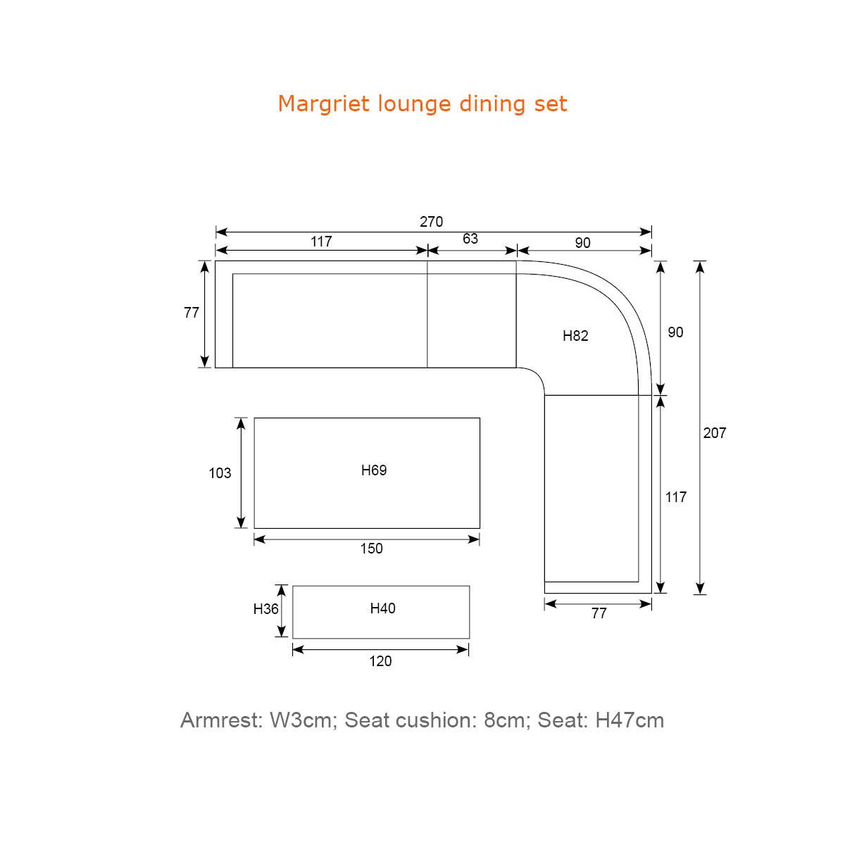 Garden Impressions - Margriet Lounge Dining Set 6-pcs - Beyond outdoor living