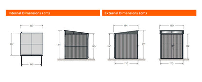 HEX Living - Hixon Pent Metal Shed