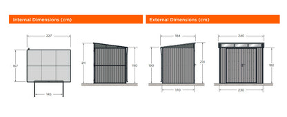 HEX Living - Hixon Pent Metal Shed