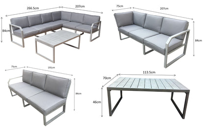 Signature Weave - Alarna Corner Sofa Set Grey - - Beyond outdoor living