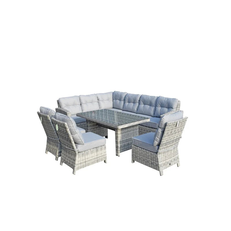 Signature Weave - Amy Corner Dining Set Grey - Beyond outdoor living