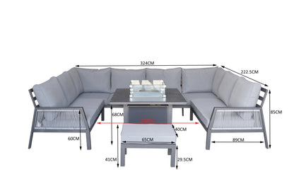 Signature Weave  - Bettina U shape sofa with gas firepit - Beyond outdoor living