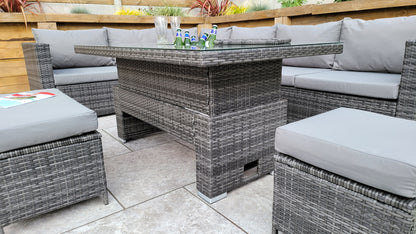 Signature Weave - Catalina corner dining sofa with lift table & ice bucket - Beyond outdoor living