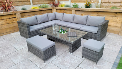 Signature Weave - Catalina corner dining sofa with lift table & ice bucket - Beyond outdoor living