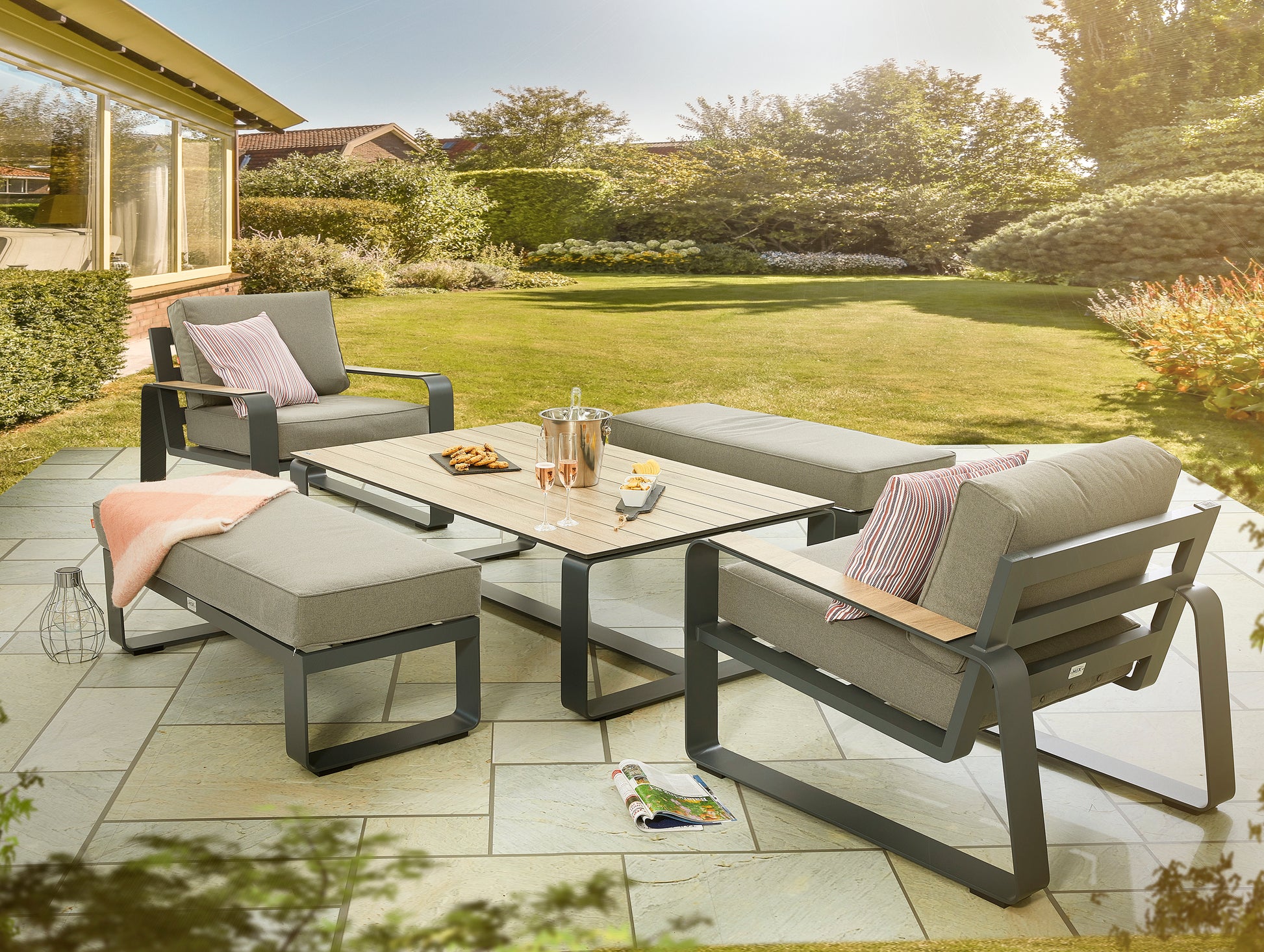 HEX Living- Sandon Bench and Chair Set - Beyond outdoor living