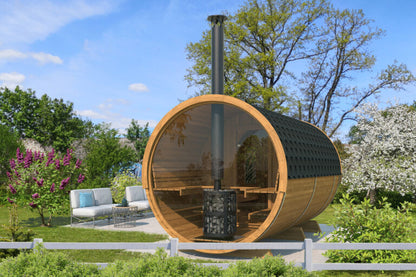 Luxembourg Deluxe Wooden Barrel Sauna for 8 people - Beyond outdoor living