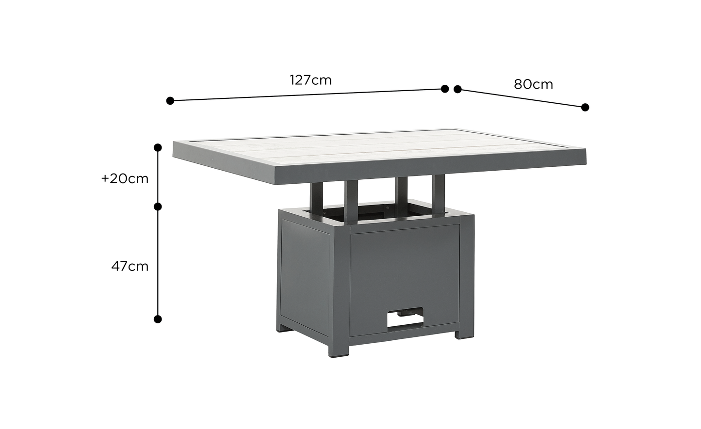 HEX Living -Tutbury Dual Height Rectangular Table