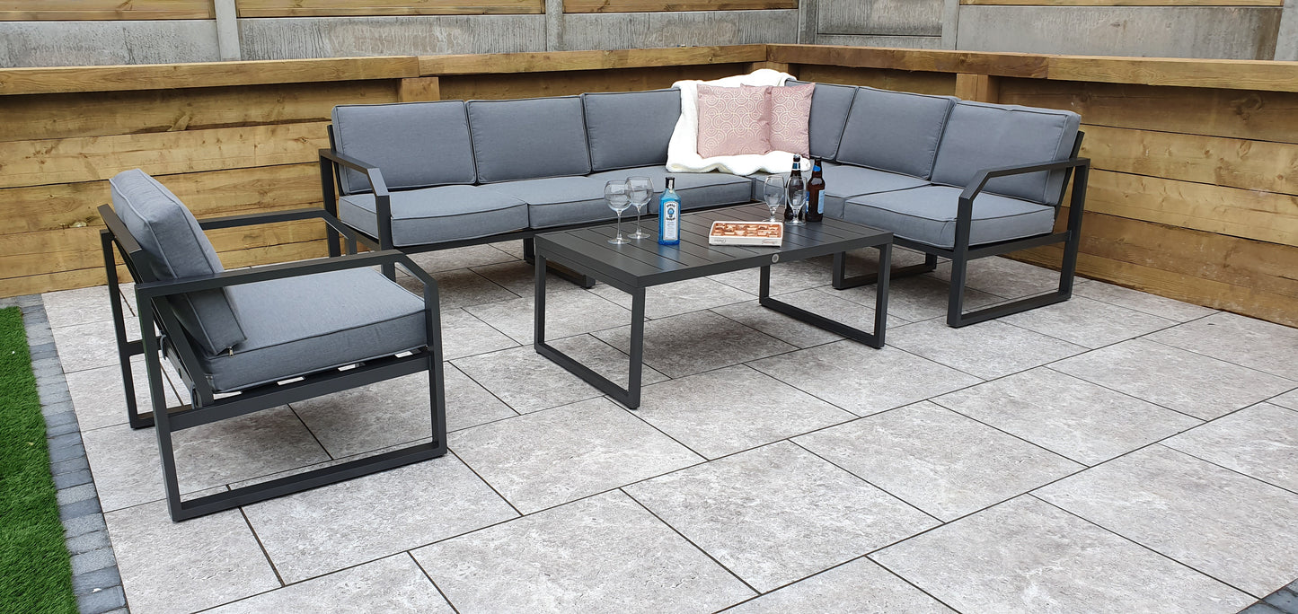 Signature Weave - Alarna Corner Sofa Set Grey - - Beyond outdoor living