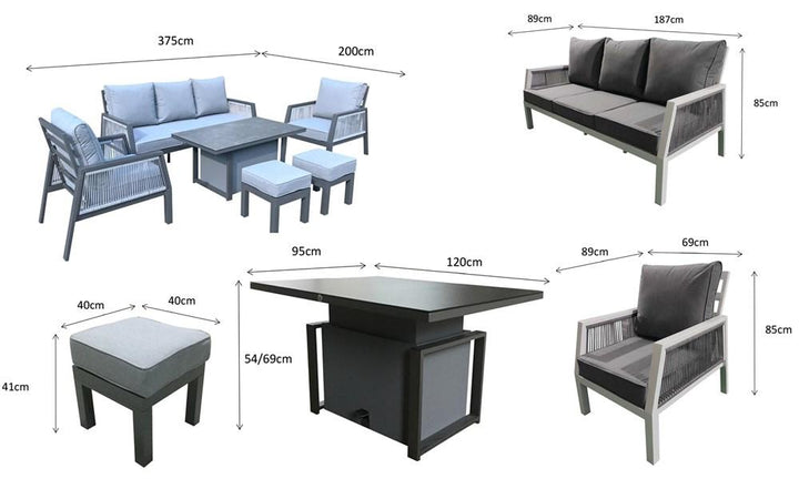 Signature Weave - Bettina 7 Seat Sofa Set With Gas Lift Table - Beyond outdoor living