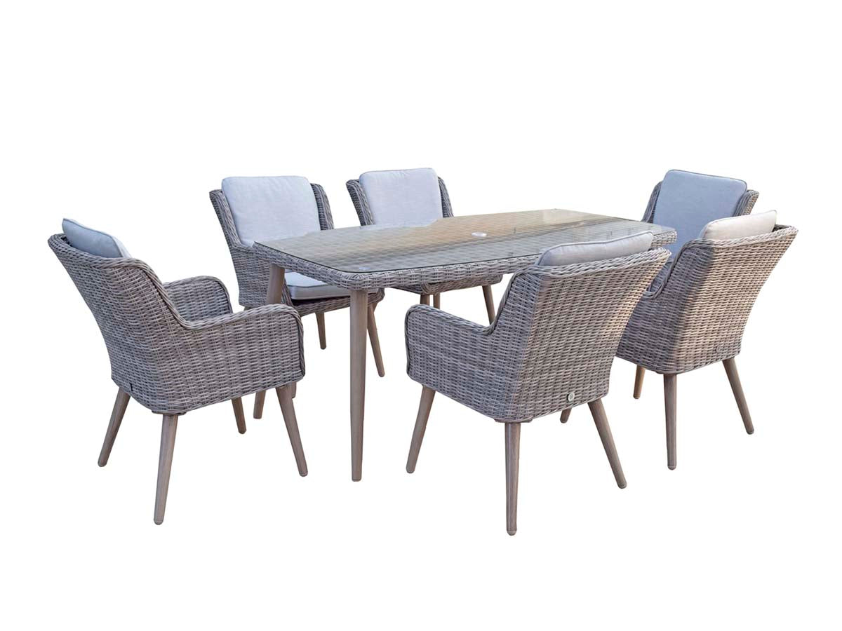 Signature Weave - Danielle Rectangular Dining Set 6 Seat - Beyond outdoor living