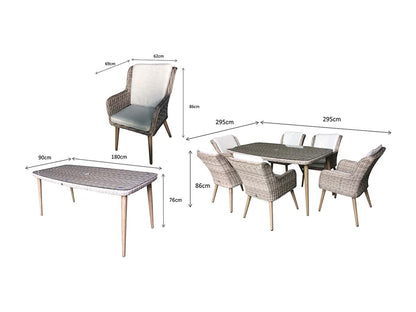 Signature Weave - Danielle Rectangular Dining Set 6 Seat - Beyond outdoor living