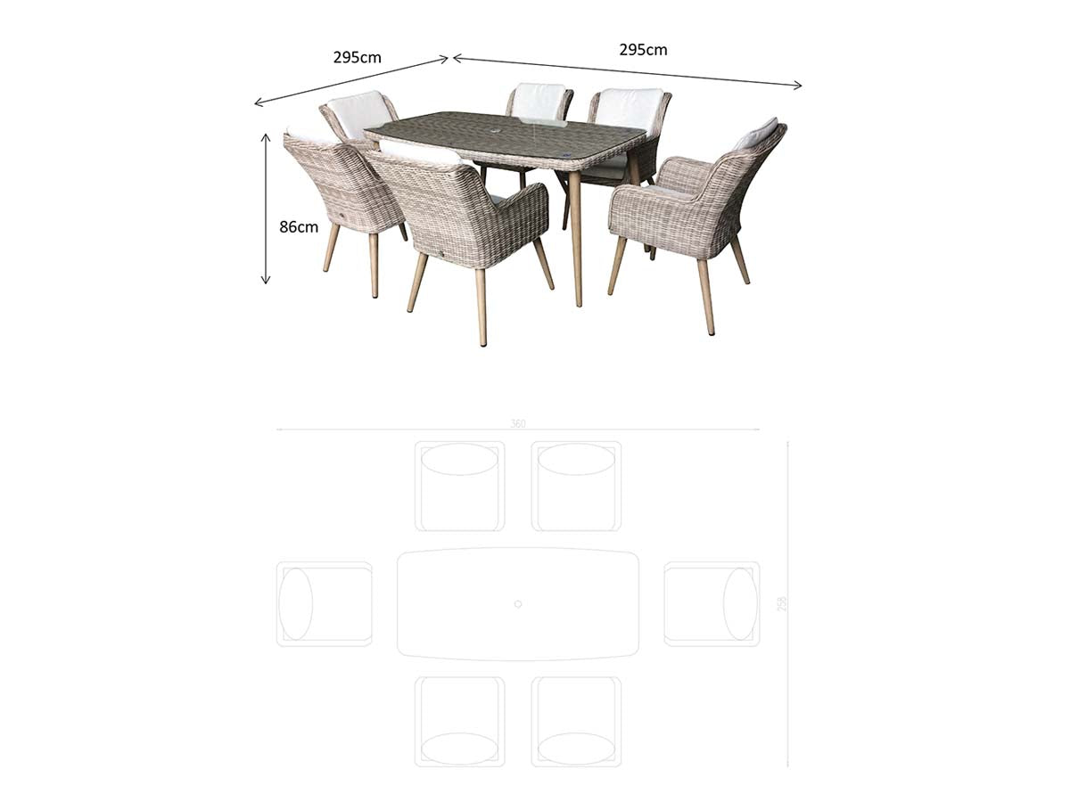 Signature Weave - Danielle Rectangular Dining Set 6 Seat - Beyond outdoor living