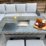 Signature Weave - Edwina Corner Dining with Lift Table 3 Wicker Special Grey - Beyond outdoor living