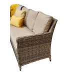 Signature Weave - Edwina Corner Dining with Lift Table Mixed Nature Weave - Beyond outdoor living