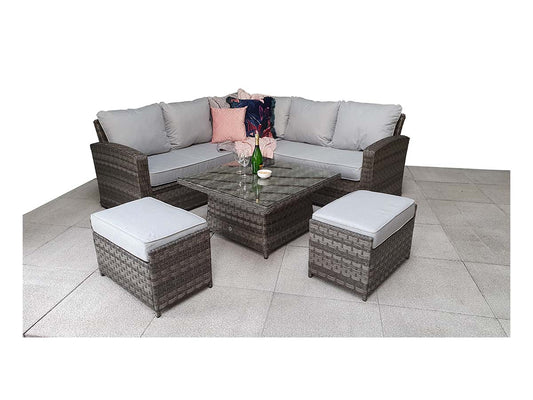 Signature Weave -Corner Dining Set with Lift Table - Beyond outdoor living