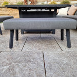 Signature Weave - Luna L shape sofa with gas firepit & ottomans - Beyond outdoor living